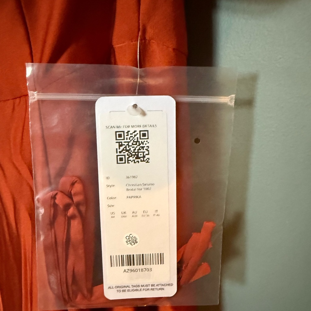 NWT CHRISTIAN SIRIANO FOR AZAZIE 1002 Paprika A-Line Off Shoulder Dress 4 & 6 - Picture 10 of 15